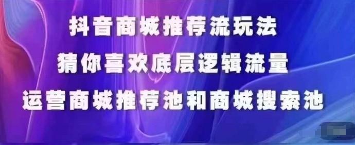 抖音商城运营课程，猜你喜欢入池商城搜索商城推荐人群标签覆盖-AI网创