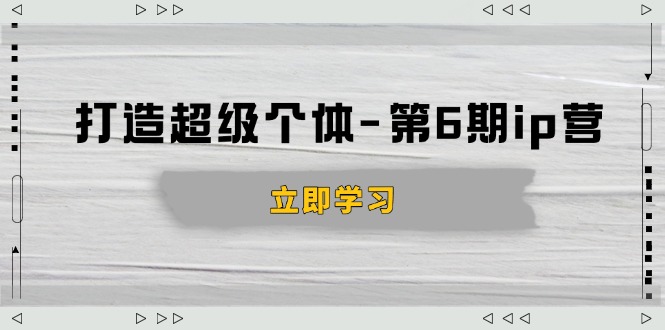 打造 超级个体-第6期ip营：商业认知,产品设计,成交演练,解决知识变现难题-AI网创