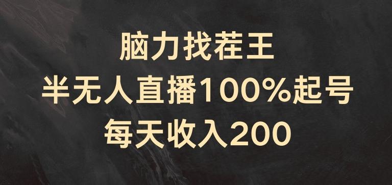脑力找茬王，半无人直播100%起号，每天收入200+【揭秘】-AI网创