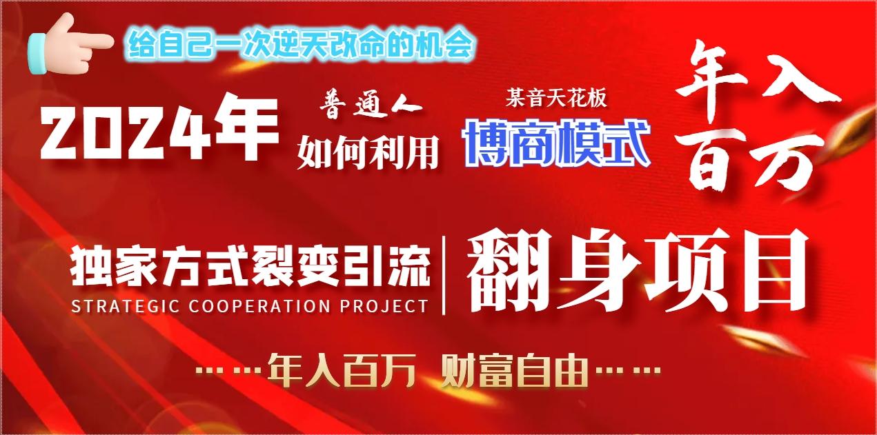 2024年普通人如何利用博商模式做翻身项目年入百万，财富自由-AI网创