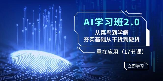 AI学习班2.0：从菜鸟到学霸，夯实基础从干货到硬货，重在应用(17节课)-AI网创