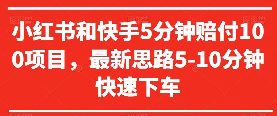 小红书和快手5分钟赔付100项目，最新思路5-10分钟快速下车【仅揭秘】-AI网创
