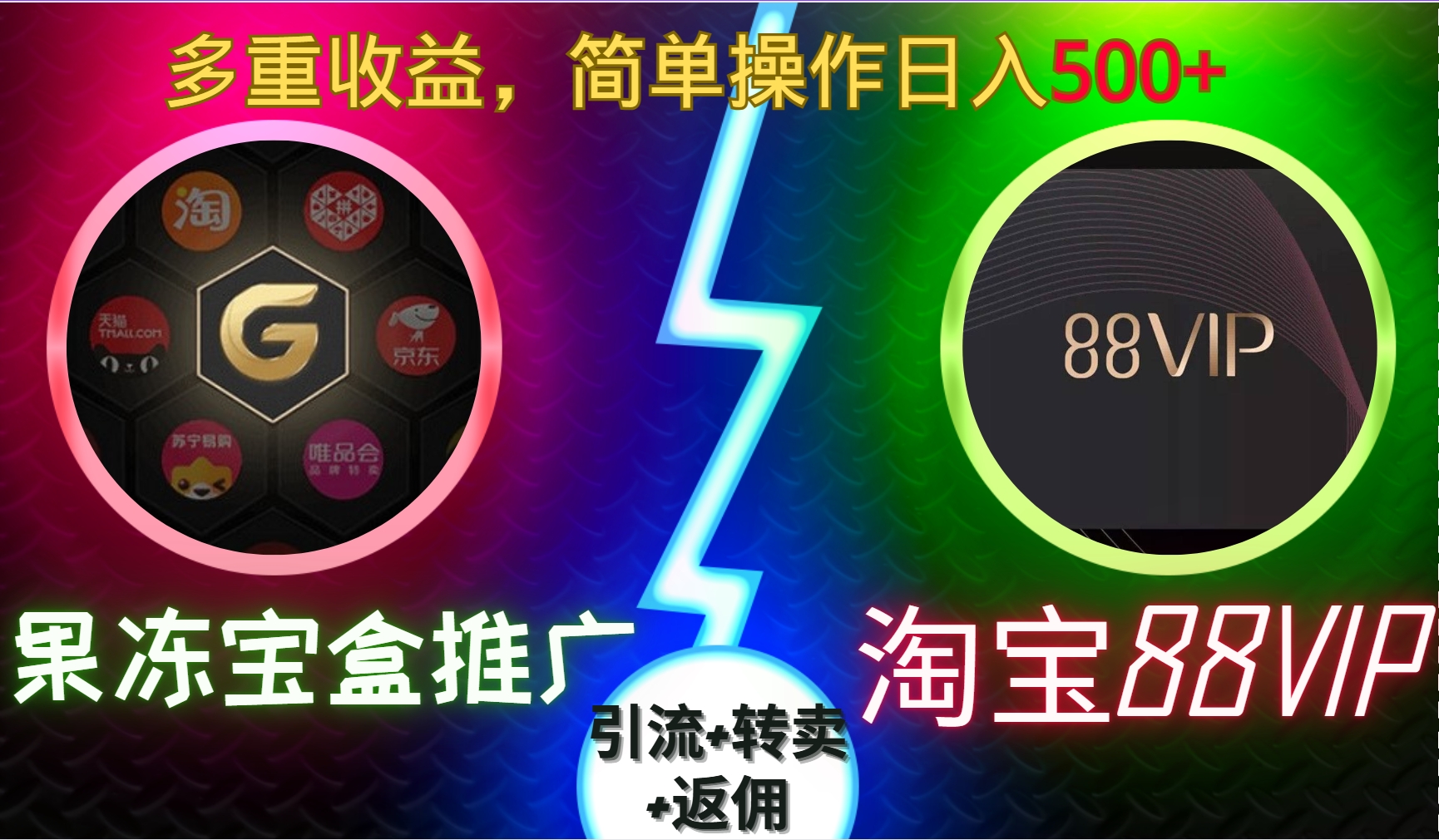 果冻宝盒推广88VIP，引流+转卖+返佣，多重收益，简单操作日入5张【揭秘】-AI网创