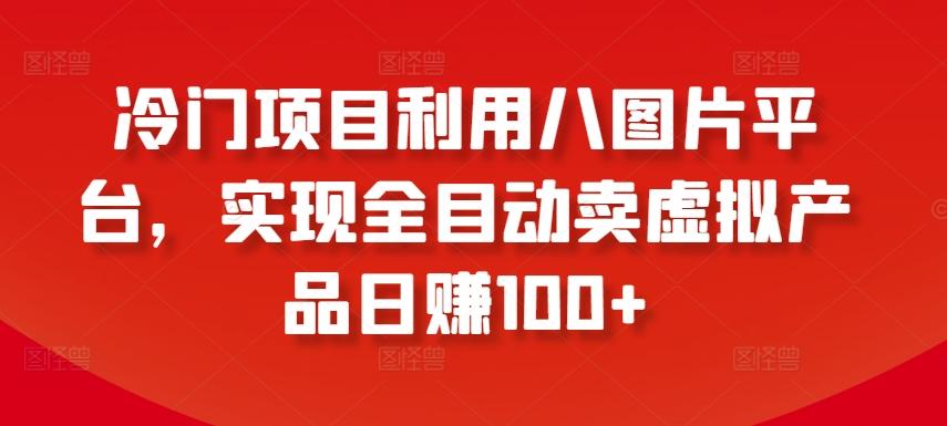 冷门项目利用八图片平台，实现全目动卖虚拟产品日赚100+【揭秘】-AI网创