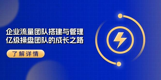 企业 流量团队-搭建与管理，亿级 操盘团队的成长之路(28节课-AI网创