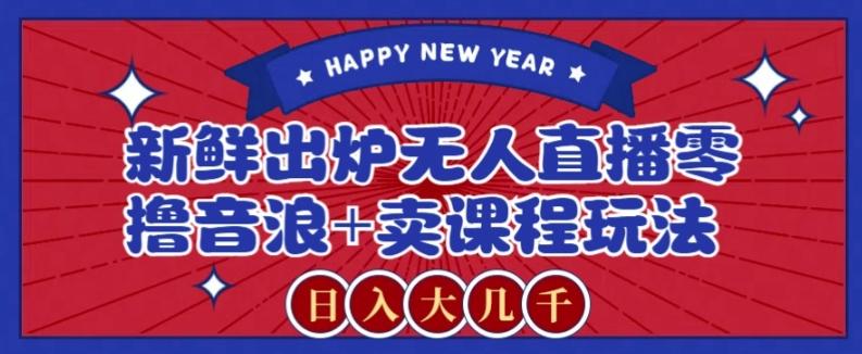 2024最新无人直播零撸音浪+卖课程玩法，日入大几千不是梦【揭秘】-AI网创