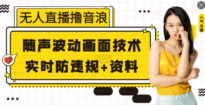 无人直播撸音浪+随声波动画面技术+实时防违规+资料【揭秘】-AI网创