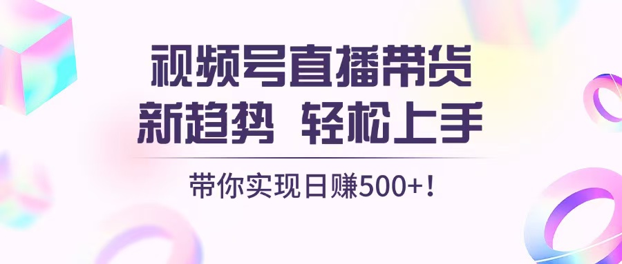 视频号直播带货新趋势，轻松上手，带你实现日赚500+-AI网创