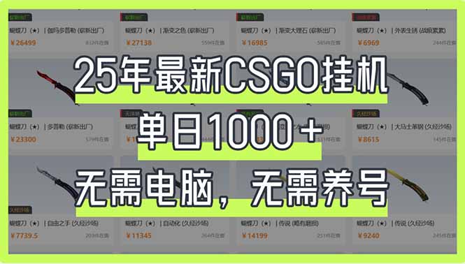 25年最新CSGO挂机系统，单日1000+，无需电脑，无需养号，0基础可上手-AI网创
