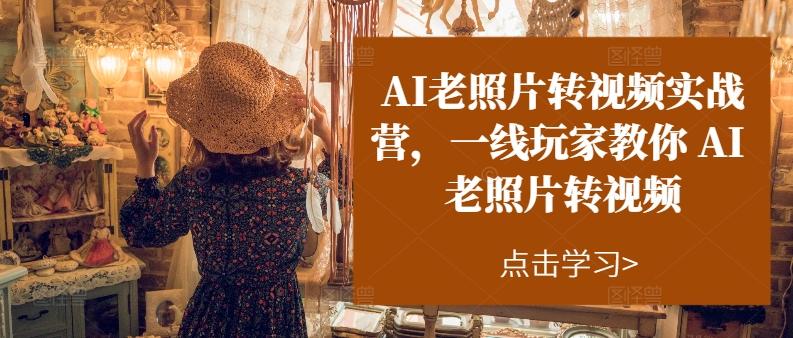 AI老照片转视频实战营，一线玩家教你AI老照片转视频-AI网创