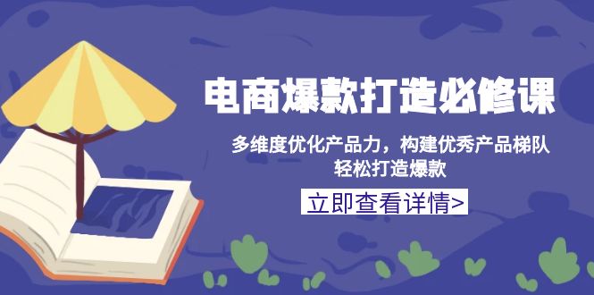 电商爆款打造必修课：多维度优化产品力，构建优秀产品梯队，轻松打造爆款-AI网创