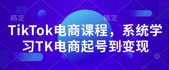 TikTok电商课程，​系统学习TK电商起号到变现-AI网创