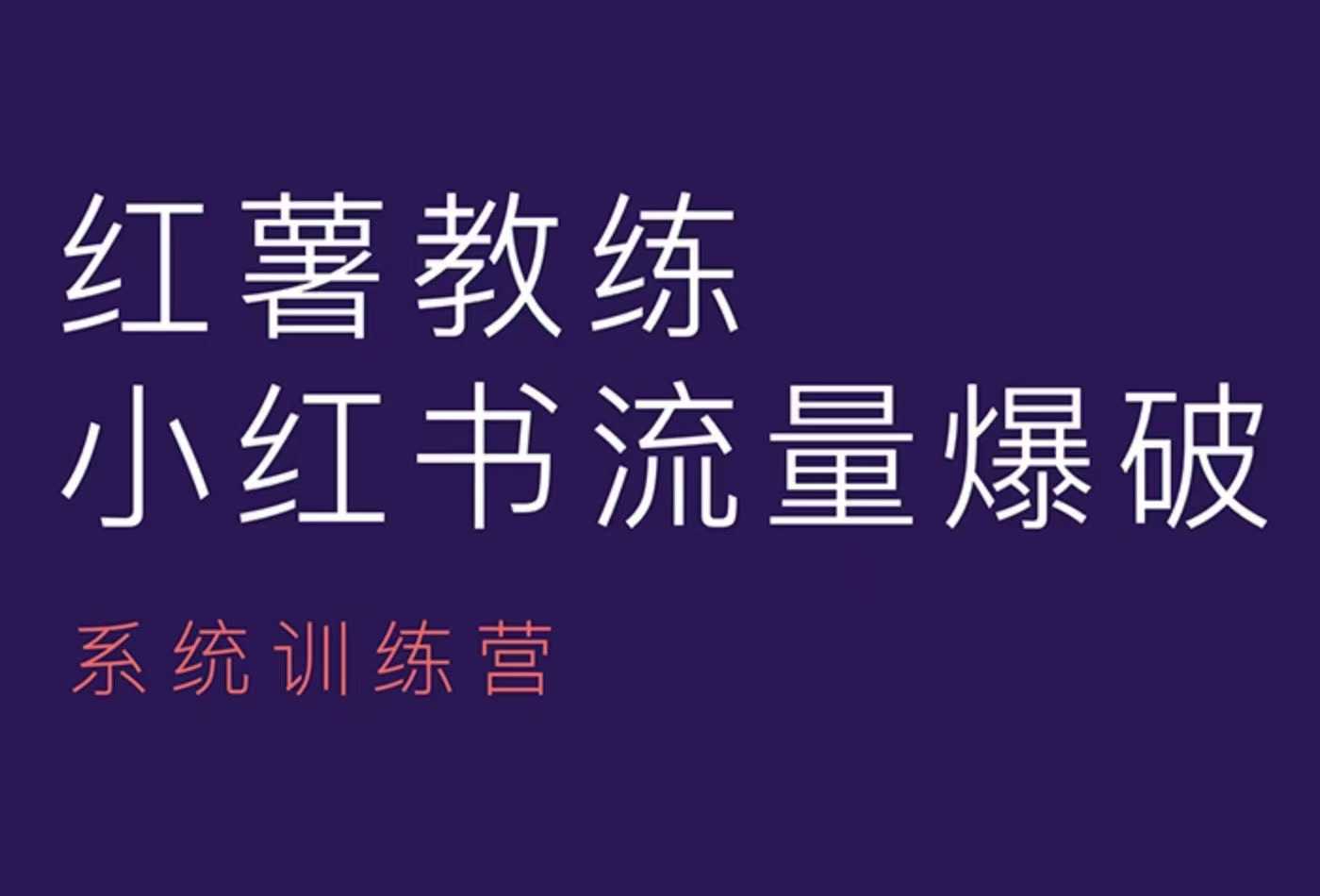 红薯教练-小红书内容运营课，小红书运营学习终点站-AI网创