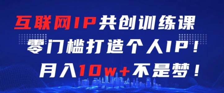 互联网IP共创训练课，零门槛零基础打造个人IP，月入10w+不是梦【揭秘】-AI网创