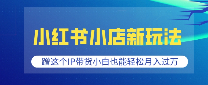小红书小店新玩法，蹭这个IP带货，小白也能轻松月入过W【揭秘】-AI网创