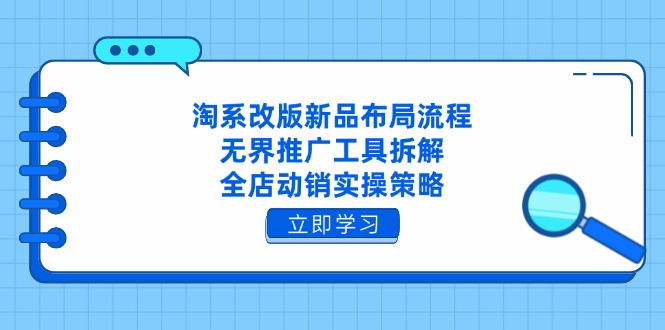 淘系改版新品布局流程，无界推广工具拆解，全店动销实操策略-AI网创