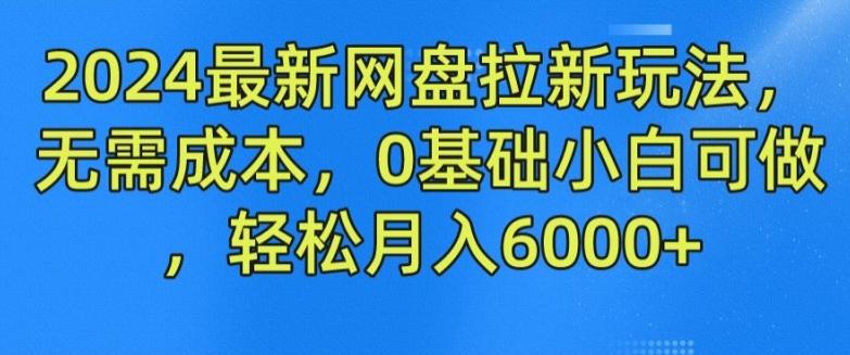 2024最新网盘拉新玩法，无需成本，0基础小白可做，轻松月入6000+【揭秘】-AI网创