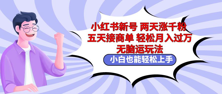 小红书新号两天涨千粉五天接商单轻松月入过万 无脑搬运玩法 小白也能轻…-AI网创