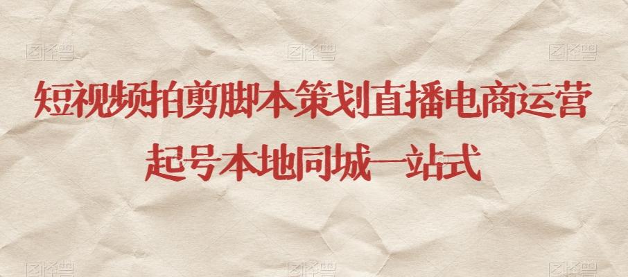 短视频拍剪脚本策划直播电商运营起号本地同城一站式-AI网创