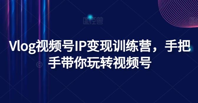 Vlog视频号IP变现训练营，手把手带你玩转视频号-AI网创