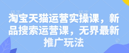 淘宝天猫运营实操课，新品搜索运营课，无界最新推广玩法-AI网创