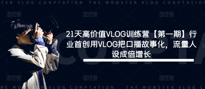 21天高价值VLOG训练营【第一期】行业首创用VLOG把口播故事化，流量人设成倍增长-AI网创