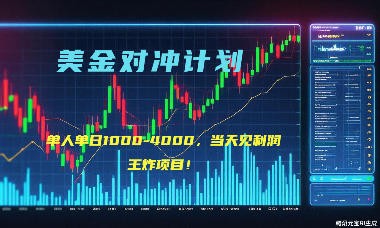 2025年最暴力项目“美金先登计划”最新最强对冲战法，每日实际收益1K-4K-AI网创