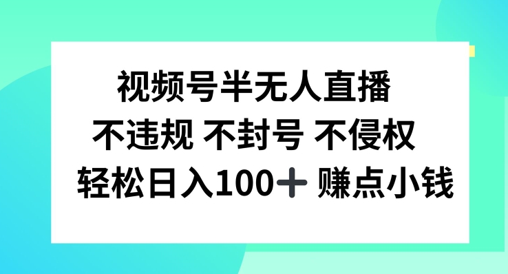 视频号半无人直播，不违规不封号，轻松日入100+【揭秘】-AI网创
