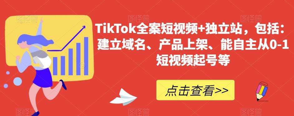 TikTok全案短视频+独立站，包括：建立域名、产品上架、能自主从0-1短视频起号等-AI网创