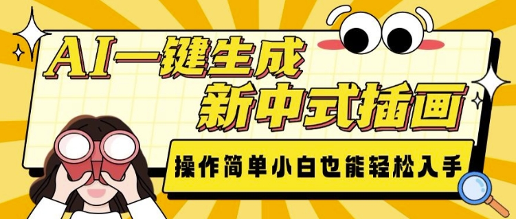 AI一键生成新中式插画， 操作简单，小白也能轻松入手-AI网创