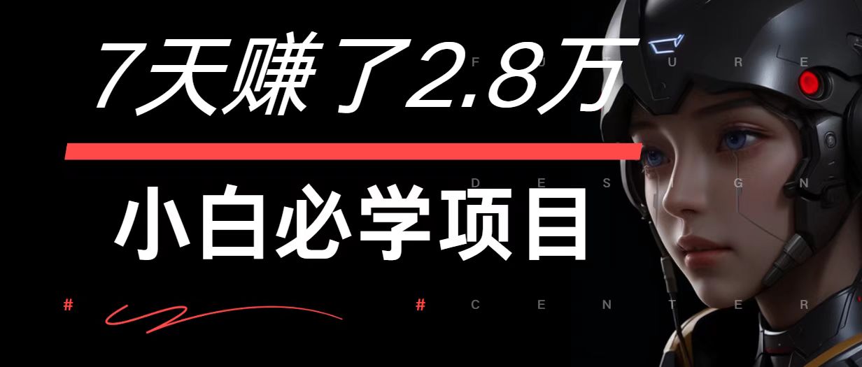 7天赚了2.8万！每单利润最少500+，轻松月入7万+小白有手就行-AI网创