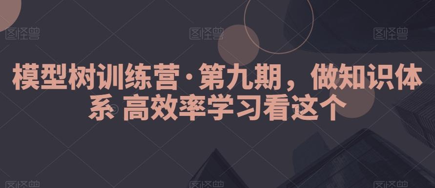 模型树训练营·第九期，做知识体系高效率学习看这个-AI网创