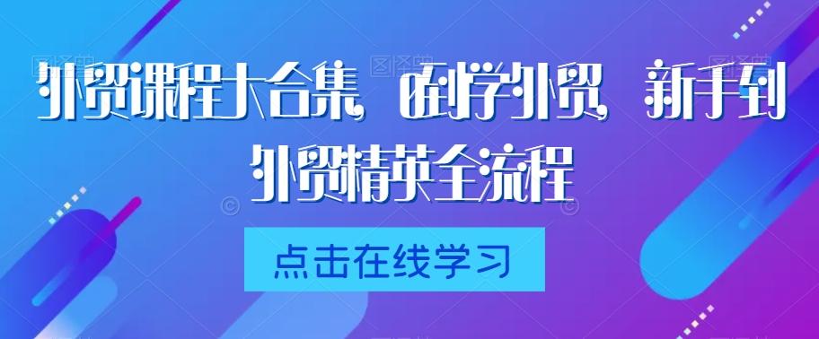 外贸课程大合集，0到1学外贸，新手到外贸精英全流程-AI网创