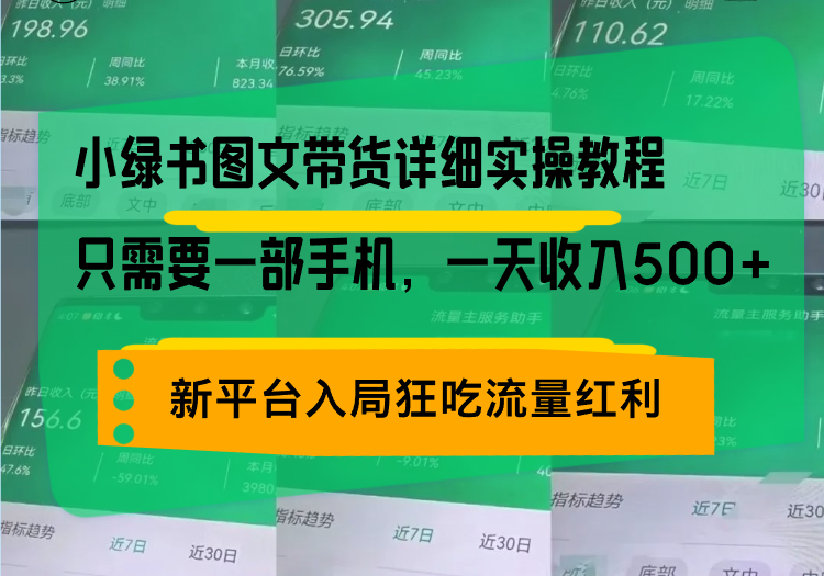 小绿书图文带货详细实操教程，只需要一部手机，一天收入500+，轻松变现-AI网创
