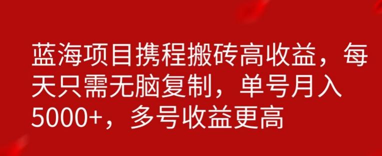 携程搬砖项目，只需每天无脑复制，月入5000+-AI网创