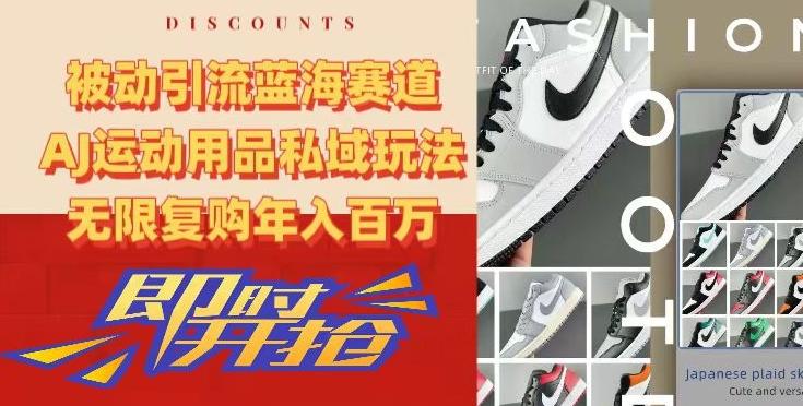 被动引流蓝海赛道，AJ运动用品私域玩法，无限复购年入百万【揭秘】-AI网创