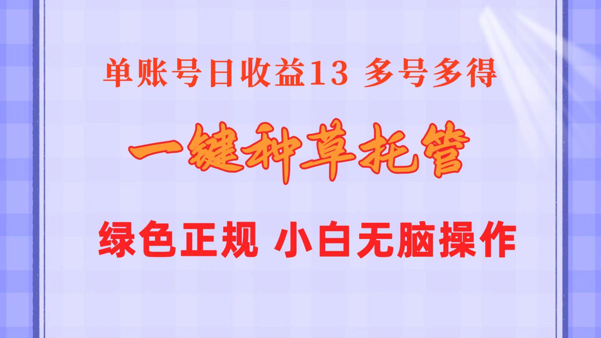 一键种草托管 单账号日收益13元  10个账号一天130  绿色稳定 可无限推广-AI网创