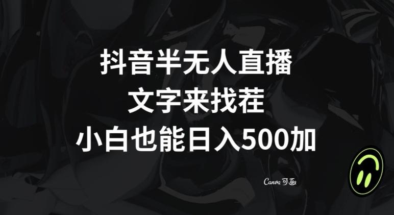 抖音半无人直播，文字来找茬小游戏，每天收益500+【揭秘】-AI网创