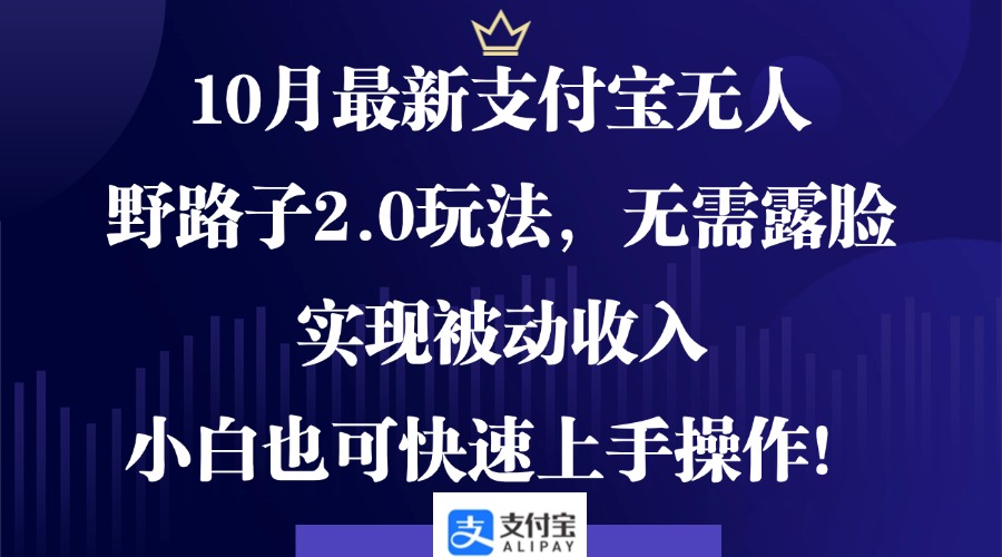 10月最新支付宝无人野路子2.0玩法，无需露脸，实现被动收入，小白也可…-AI网创