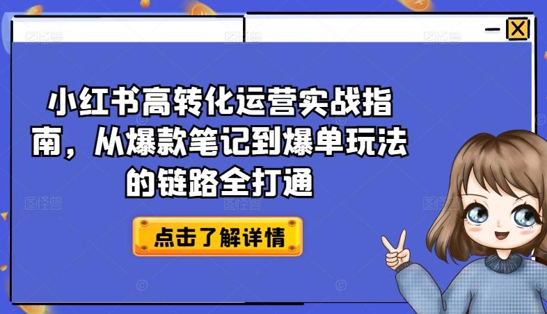 小红书高转化运营实战指南，从爆款笔记到爆单玩法的链路全打通-AI网创