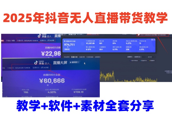 2025年抖音无人直播带货教学，从0到1全程干货快速撸金-AI网创