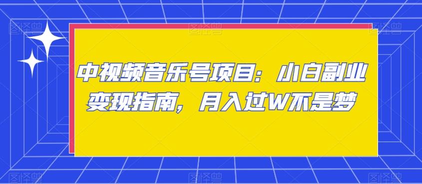 中视频音乐号项目：小白副业变现指南，月入过W不是梦【揭秘】-AI网创