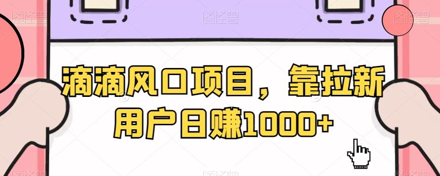 滴滴风口项目，靠拉新用户日赚1000+-AI网创