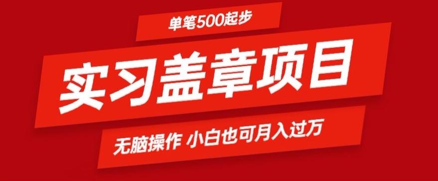 实习代盖章项目一单500起普通人可落地项目小白也可轻易上手-AI网创