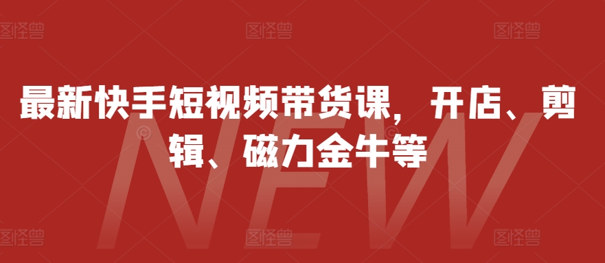 最新快手短视频带货课，开店、剪辑、磁力金牛等-AI网创
