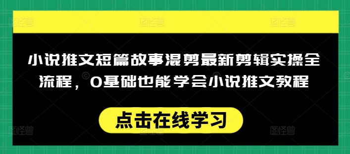 小说推文短篇故事混剪最新剪辑实操全流程，0基础也能学会小说推文教程，肯干多发日入多张-AI网创