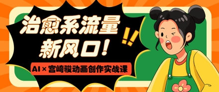 治愈系流量新风口，AI+宫崎骏动画创作实战课，从0到1打造爆款视频-AI网创