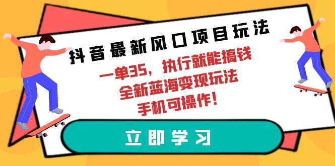 (9948期)抖音最新风口项目玩法，一单35，执行就能搞钱 全新蓝海变现玩法 手机可操作-AI网创