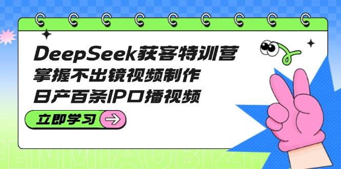 DeepSeek获客特训营：掌握不出镜视频制作，日产百条IP口播视频-AI网创