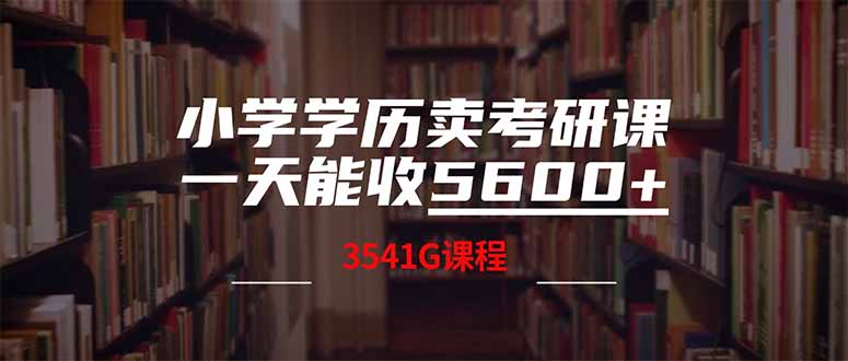 小学学历卖考研课程，一天收5600(附3580G考研合集-AI网创